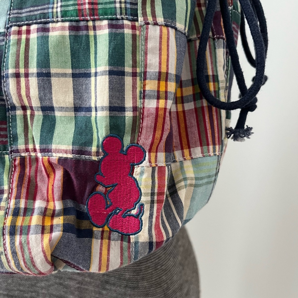🏰✨ Disney Mickey Mouse Patchwork Plaid Hobo Bag & Matching Wallet Set ✨🏰 - Picture 8 of 9